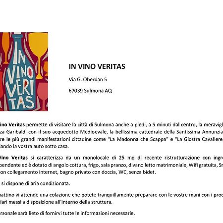 In Vino Veritas Sulmona Exterior photo