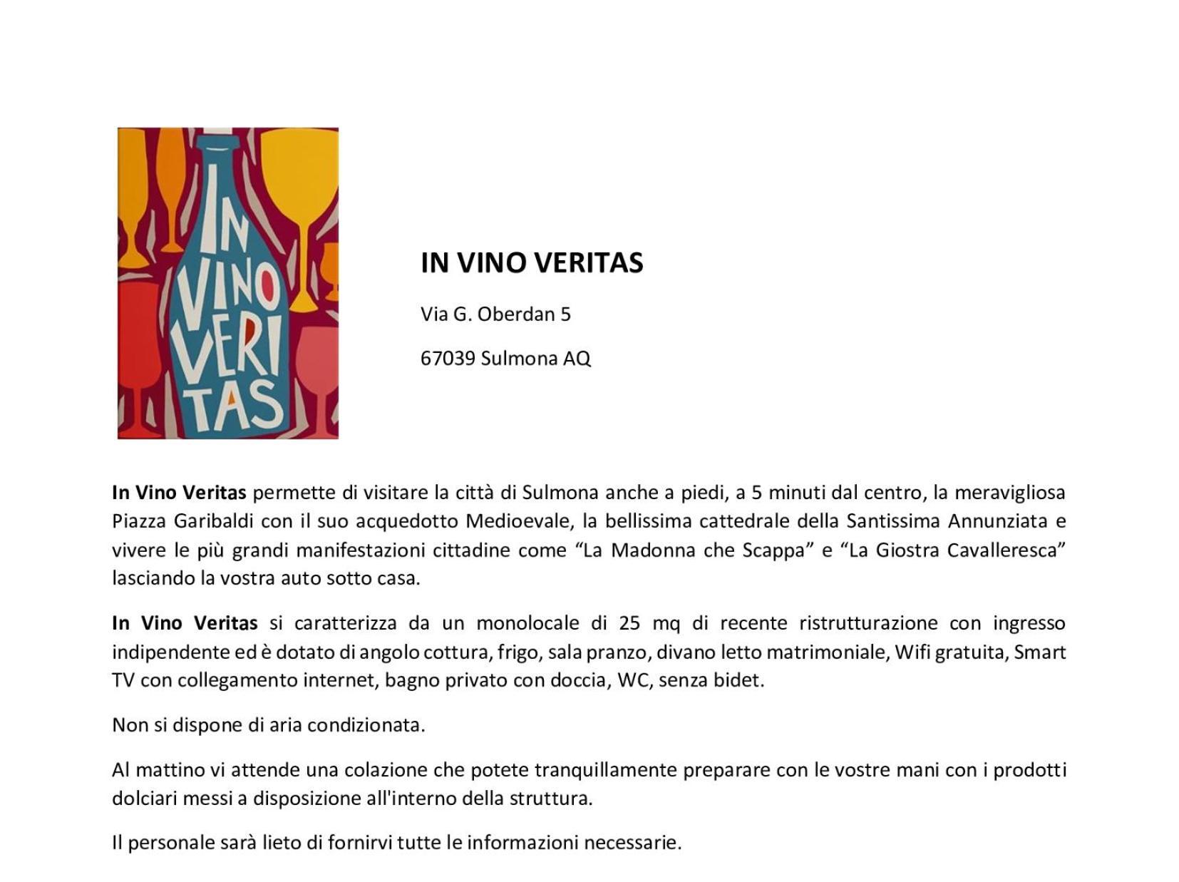 In Vino Veritas Sulmona Exterior photo